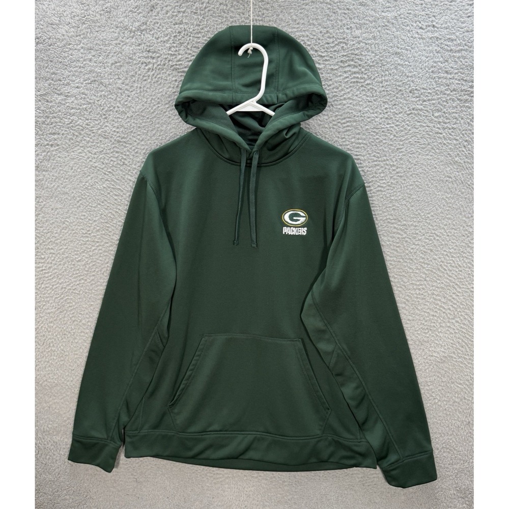 Green Bay Packers Sweatshirt Adult Large Green Hoodie Embroidered NFL Football